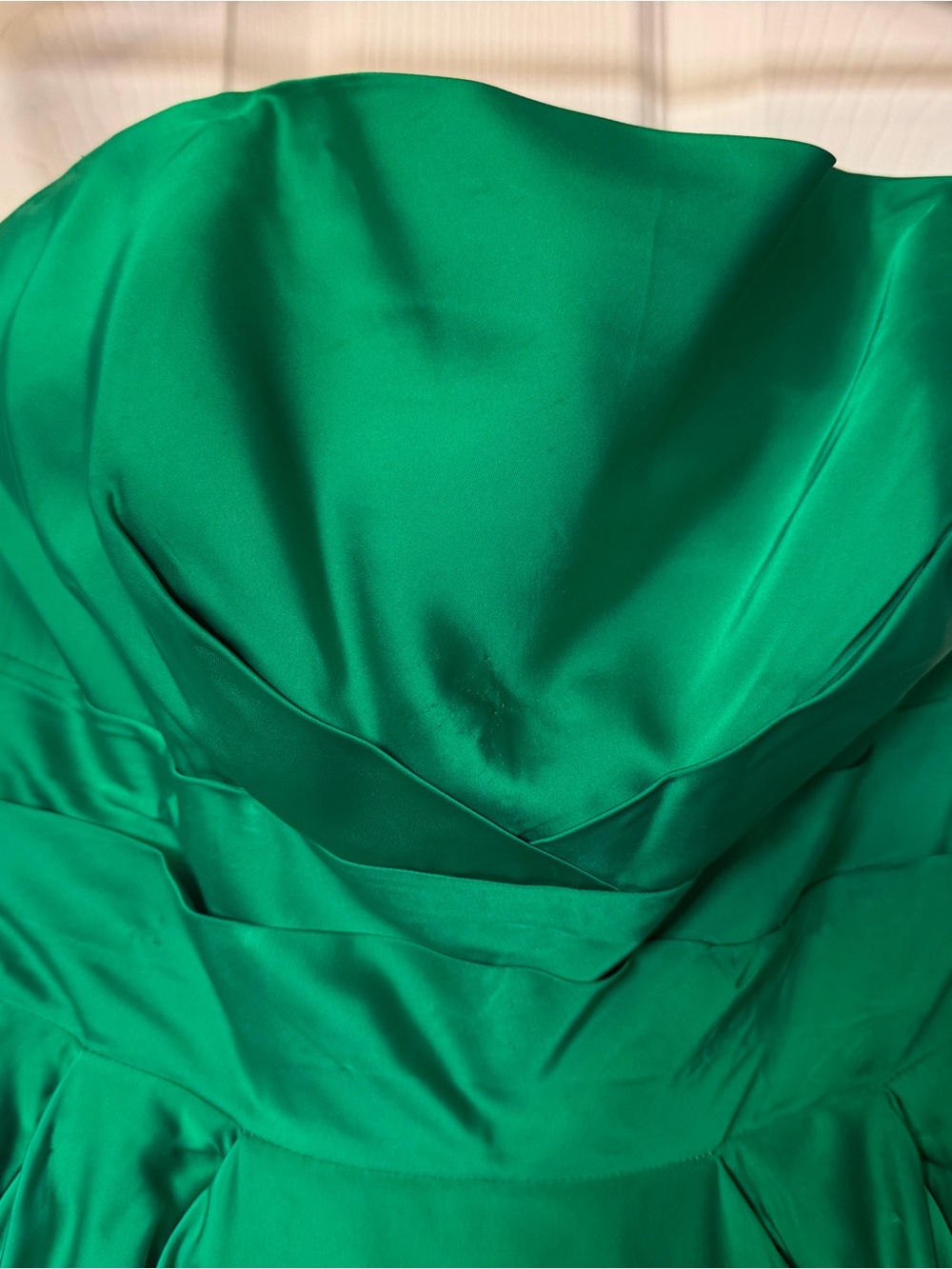 Vintage Emerald Green Strapless A-Line Dress - Picture 3 of 11